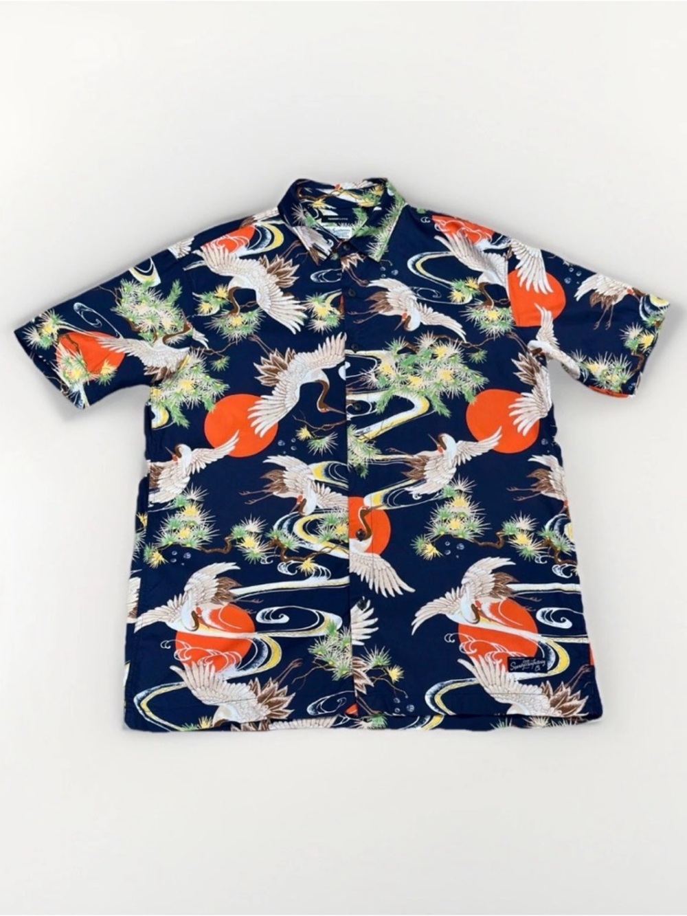 Superdry - *NWOT* Men’s Japanese Crane Print Button Down SS Shirt (Size: M)